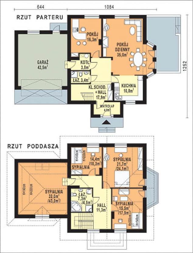 Rzut projektu WB-0006 - Parter
