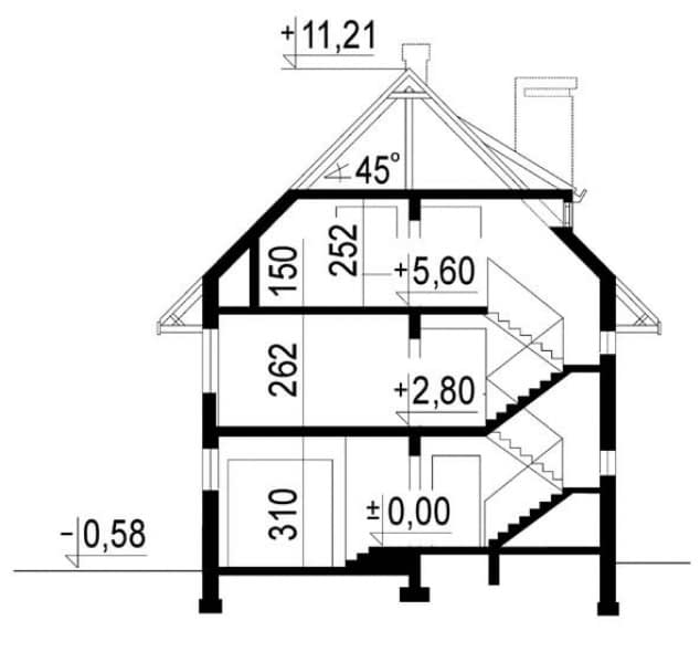 Rzut projektu WB-3302 - Przekrój