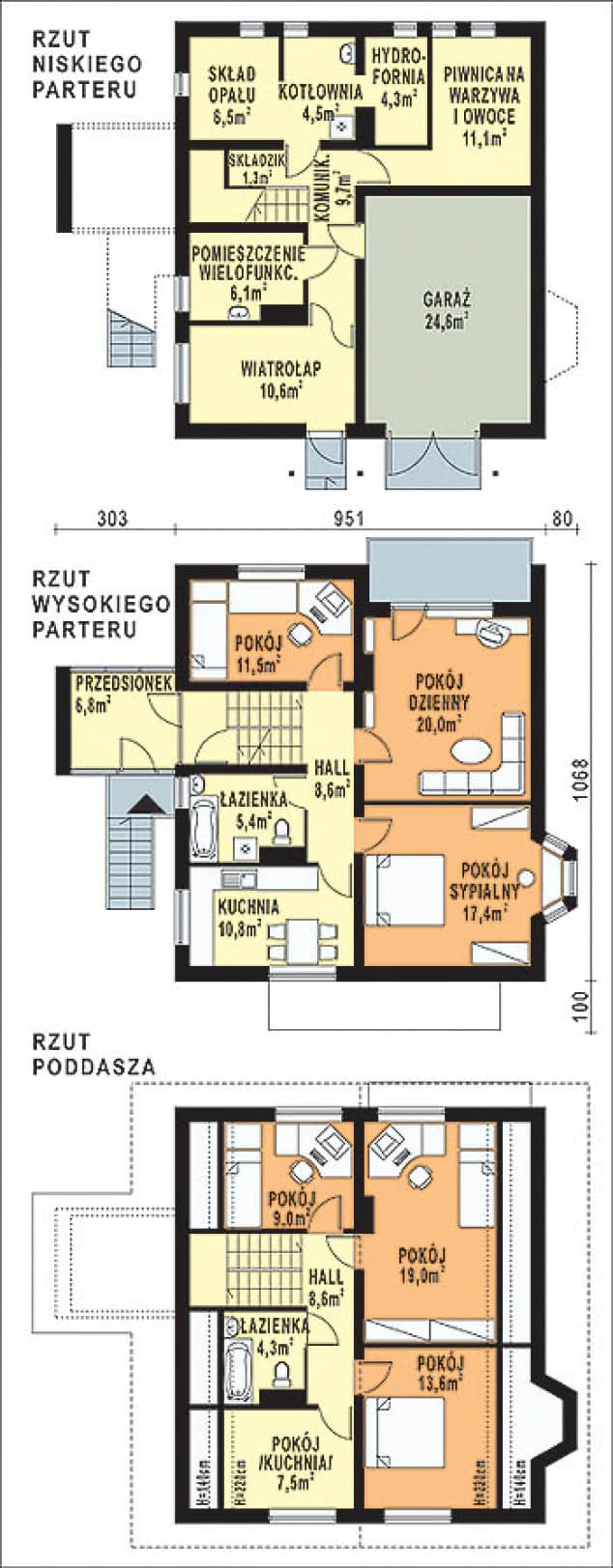 Rzut projektu WB-3339 - Parter