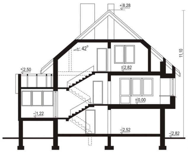 Rzut projektu WB-3339 - Przekrój
