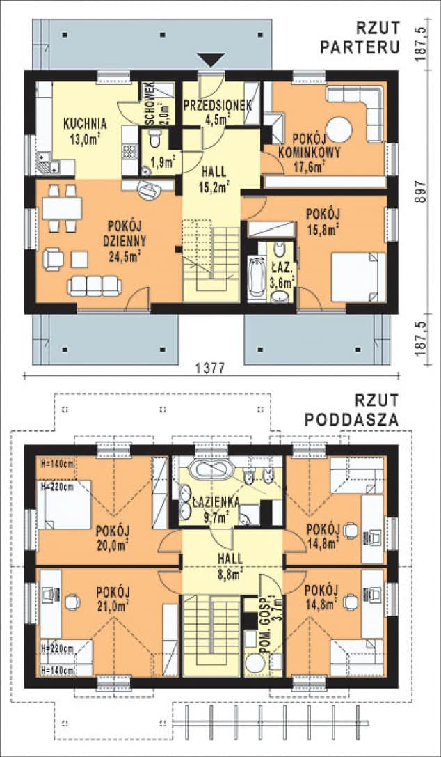 Rzut projektu WB-3932 - Parter