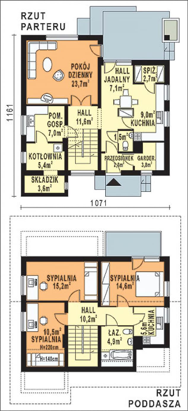 Rzut projektu WB-030 - Parter
