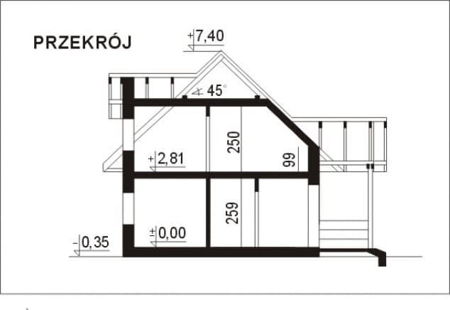 Rzut projektu WB-3998 - Przekrój