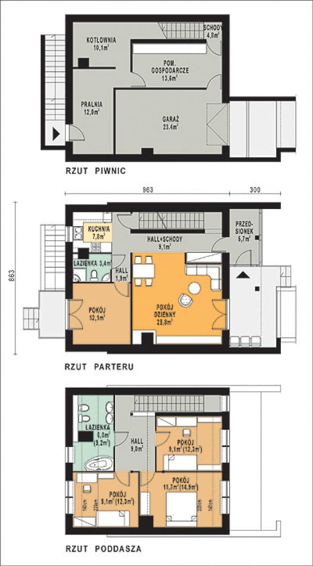 Rzut projektu WB-0005 - Parter