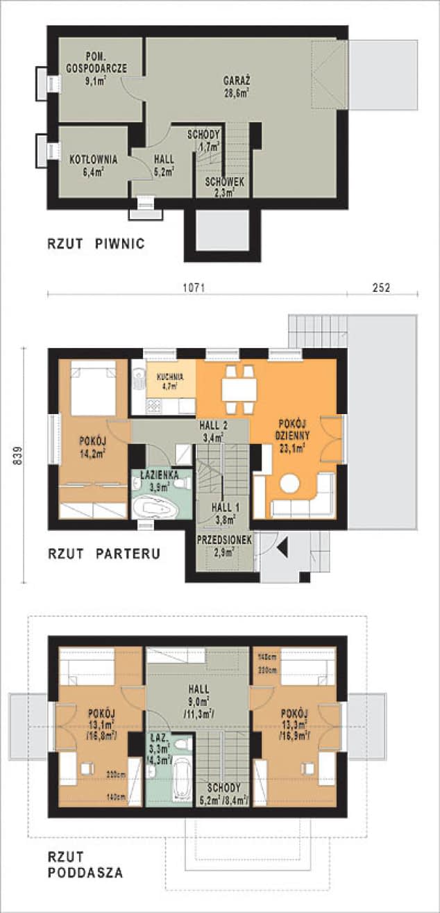 Rzut projektu WB-0018 - Parter