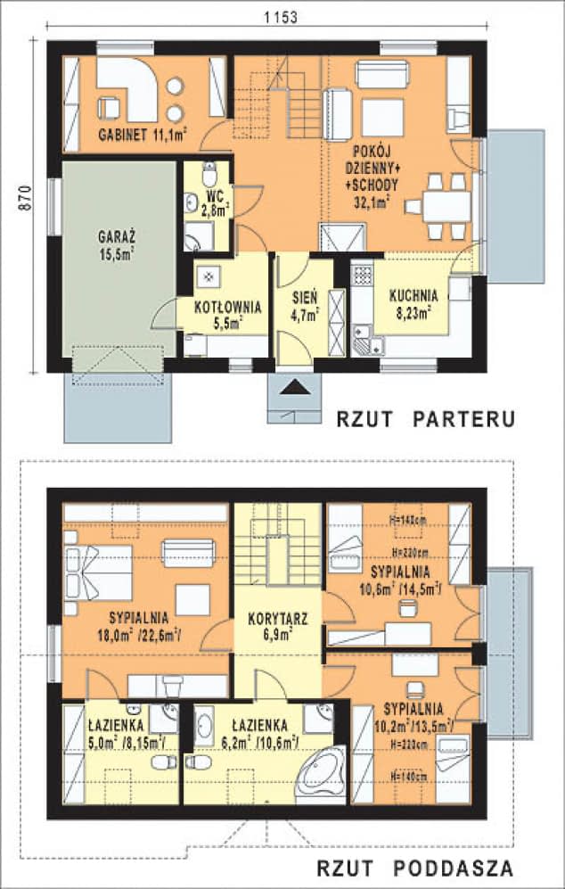 Rzut projektu WB-0002 - Parter