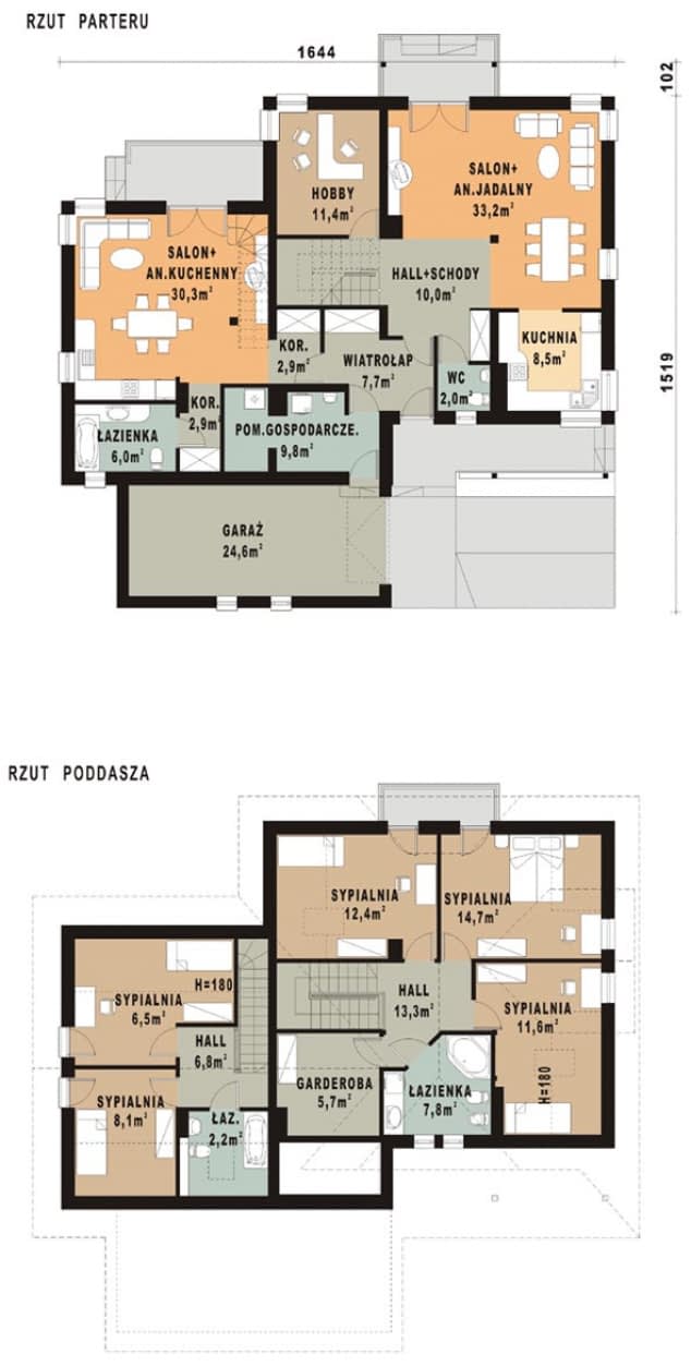Rzut projektu WB-0049 - Parter