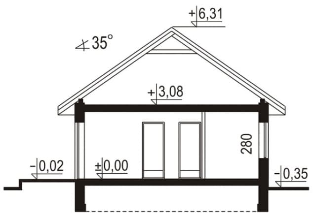 Rzut projektu WB-0060 - Przekrój