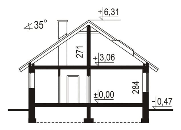 Rzut projektu WB-0062 - Przekrój