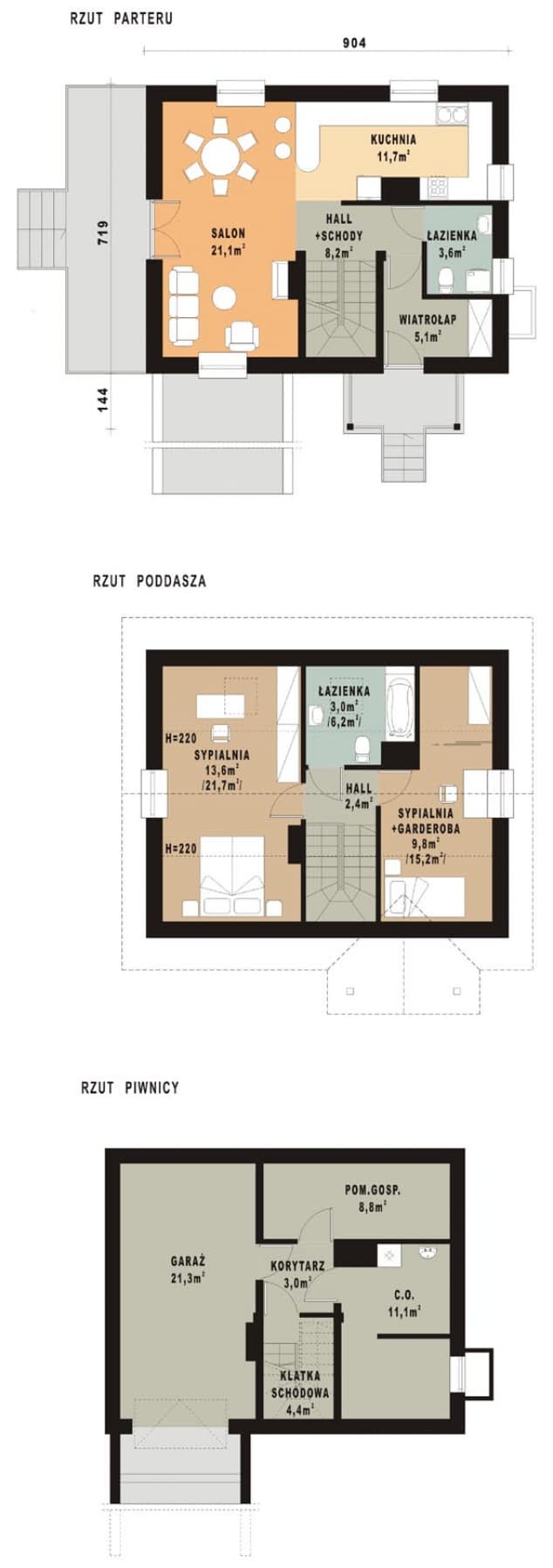 Rzut projektu WB-0065 - Parter