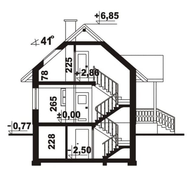 Rzut projektu WB-0065 - Przekrój