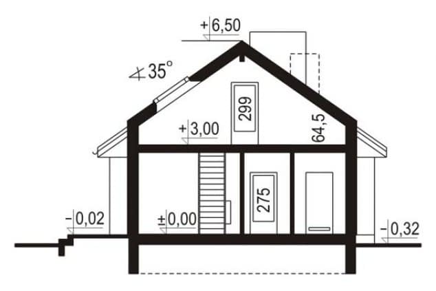 Rzut projektu WB-0063 - Przekrój