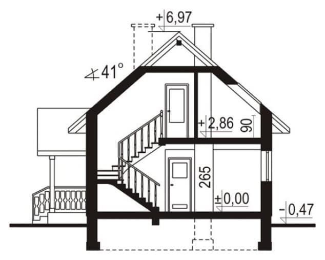 Rzut projektu WB-0059 - Przekrój