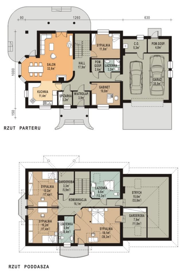 Rzut projektu WB-0075 - Parter