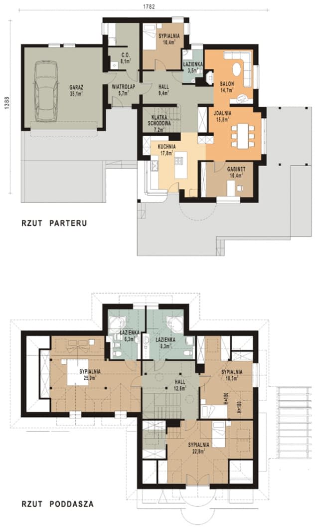 Rzut projektu WB-0086 - Parter