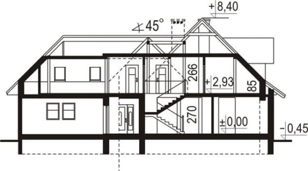 Rzut projektu WB-0086 - Przekrój