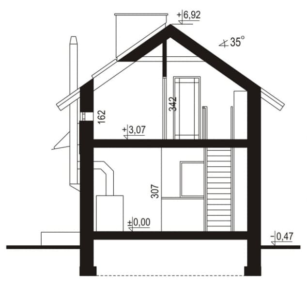 Rzut projektu WB-0082 - Przekrój