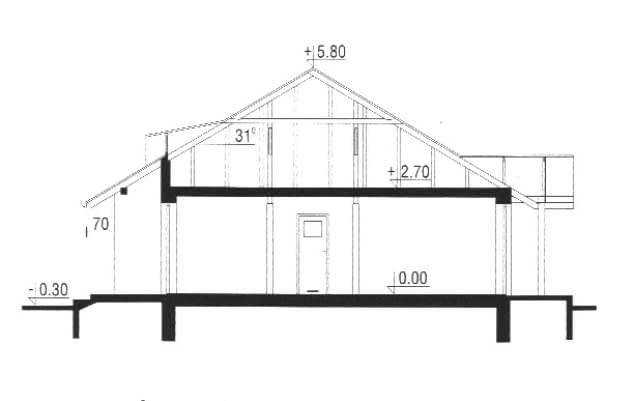 Rzut projektu WB-3363 - Przekrój
