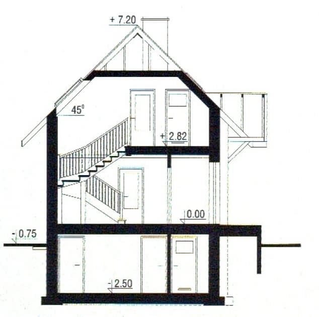 Rzut projektu WB-3370 - Przekrój