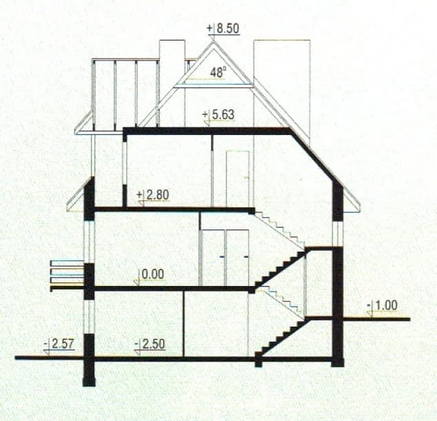 Rzut projektu WB-3412 - Przekrój