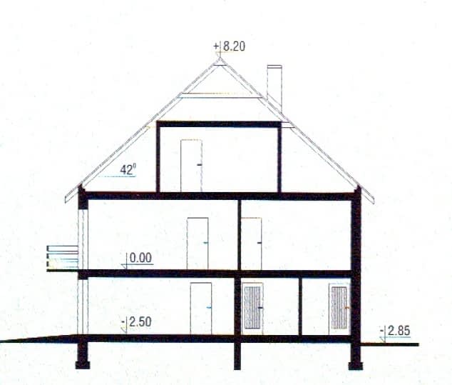Rzut projektu WB-3430 - Przekrój