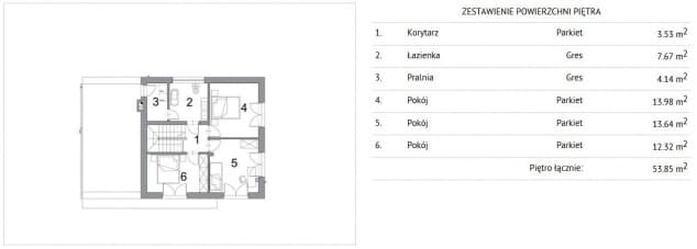 Rzut projektu PRZYTULNY D25 WARIANT II - Rzut piętra