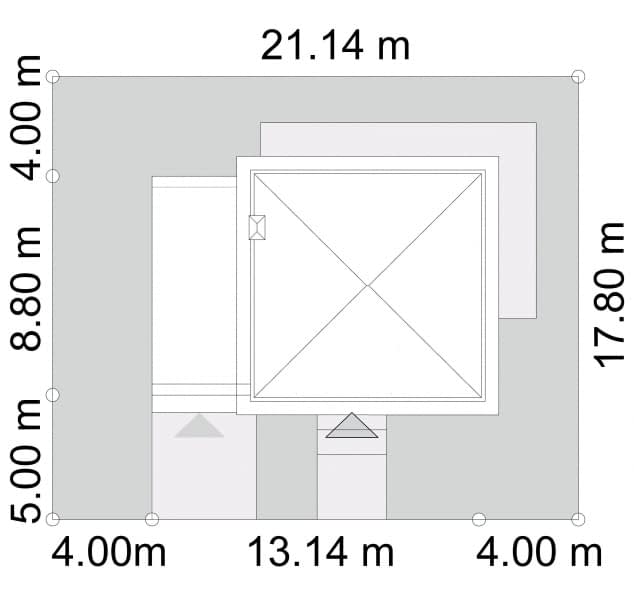 Rzut projektu PRZYTULNY D25 WARIANT II - Usytuowanie na działce