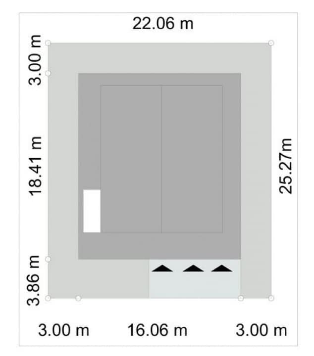 Rzut projektu BK-66 - Usytuowanie na działce