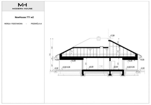 Rzut projektu NewHouse 771 w2 - Przekrój