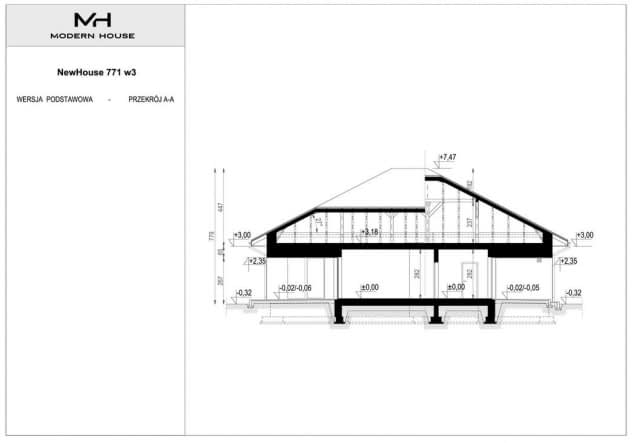 Rzut projektu NewHouse 771 w3 - Przekrój