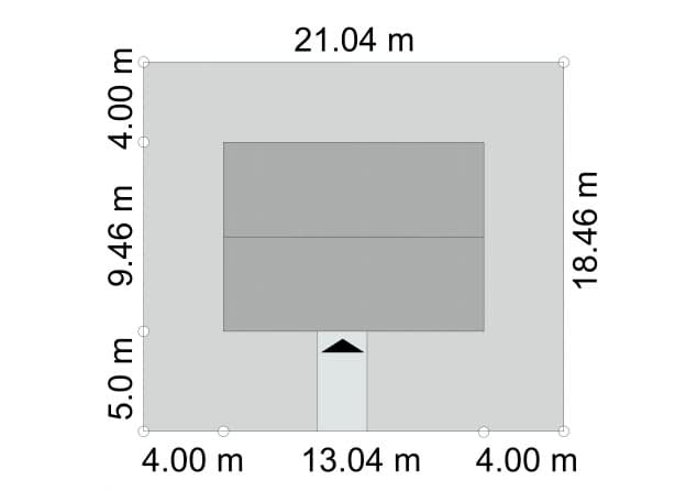 Rzut projektu BK-67 - Usytuowanie na działce