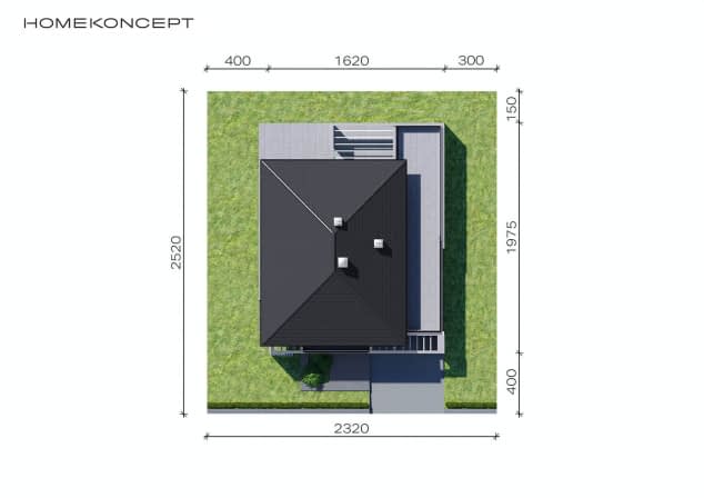 Rzut projektu HOMEKONCEPT 60 - Usytuowanie na działce