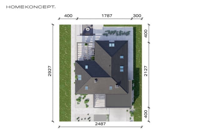 Rzut projektu HOMEKONCEPT 26 wariant 12 - Usytuowanie na działce