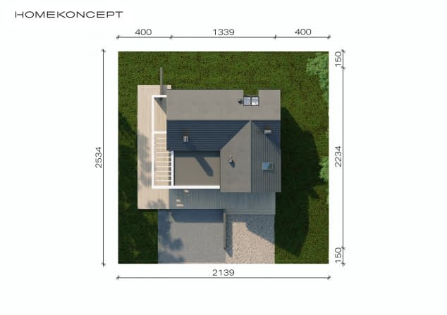 Rzut projektu HOMEKONCEPT 67 - Usytuowanie na działce