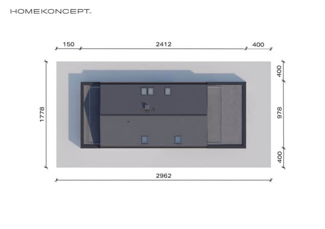 Rzut projektu HOMEKONCEPT 99 - Usytuowanie na działce