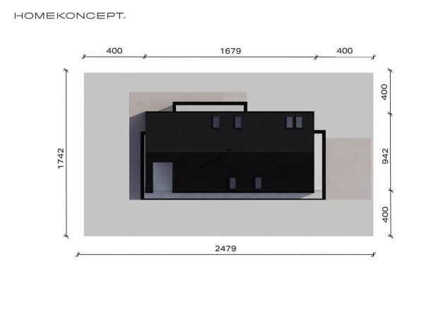 Rzut projektu HOMEKONCEPT 102 - Usytuowanie na działce