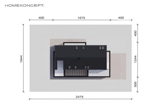 Rzut projektu HOMEKONCEPT 103 - Usytuowanie na działce