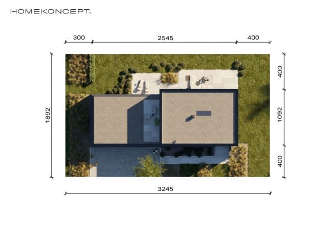 Rzut projektu HOMEKONCEPT 113 wariant 02 - Usytuowanie na działce