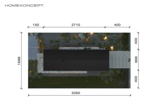 Rzut projektu HOMEKONCEPT 117 G2 wariant 01 - Usytuowanie na działce