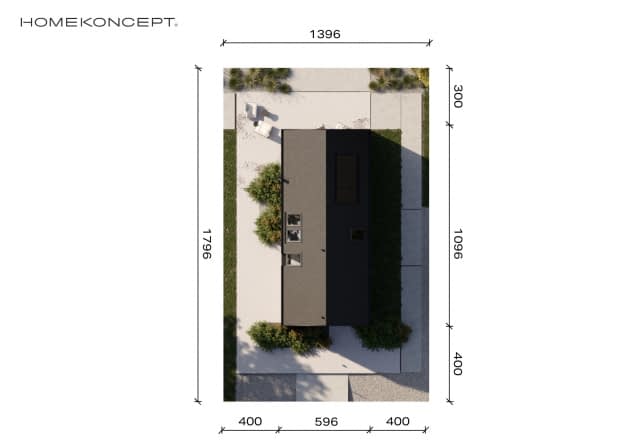 Rzut projektu HOMEKONCEPT 129 - Usytuowanie na działce