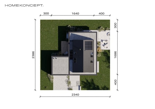 Rzut projektu HOMEKONCEPT 131 G2 - Usytuowanie na działce