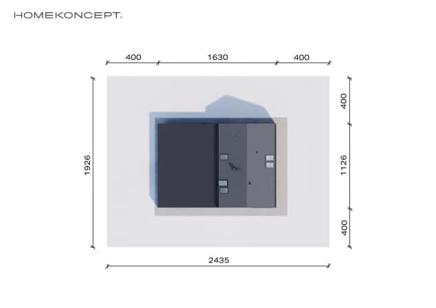 Rzut projektu HOMEKONCEPT 100 G2 - Usytuowanie na działce