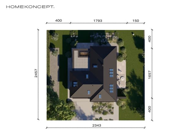Rzut projektu HOMEKONCEPT 96 - Usytuowanie na działce
