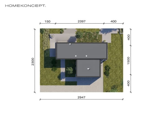 Rzut projektu HOMEKONCEPT 105 - Usytuowanie na działce