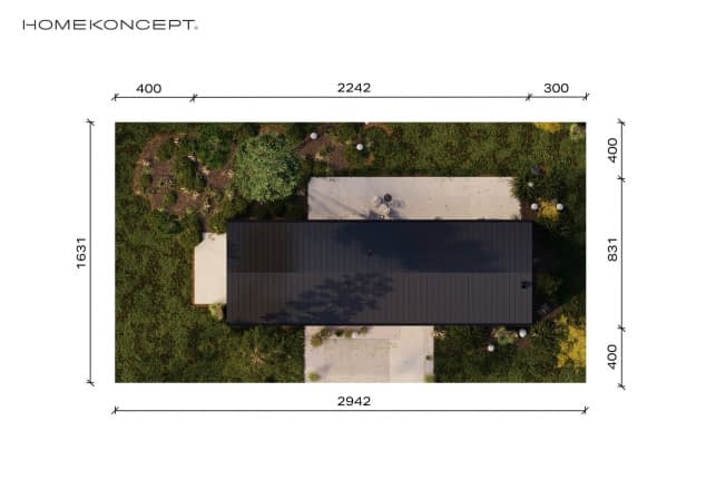 Rzut projektu HOMEKONCEPT 118 - Usytuowanie na działce