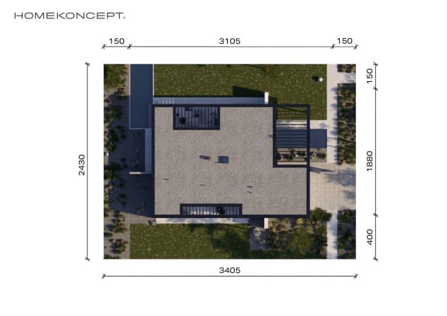 Rzut projektu HOMEKONCEPT 112 G2 - Usytuowanie na działce