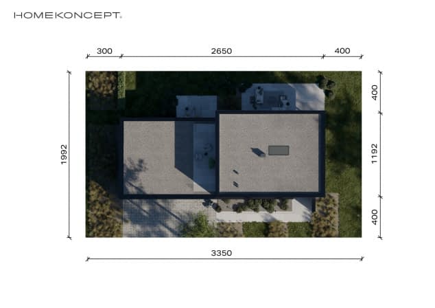 Rzut projektu HOMEKONCEPT 113 - Usytuowanie na działce
