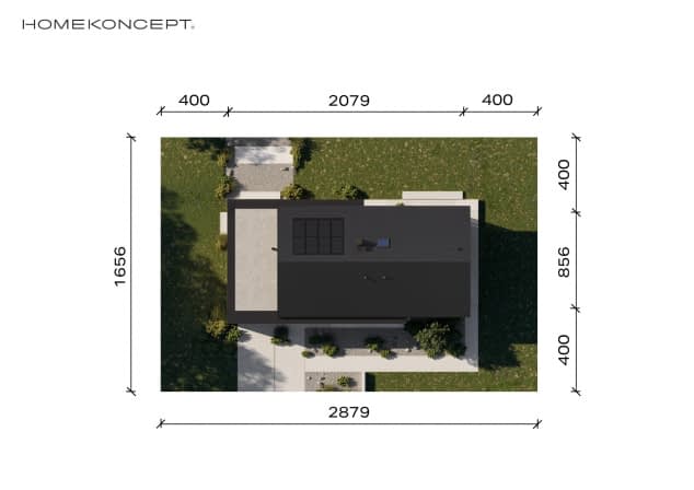 Rzut projektu HOMEKONCEPT 144 G1 - Usytuowanie na działce