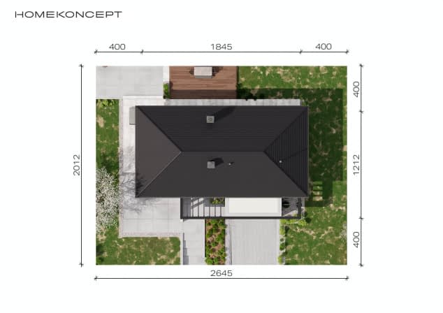 Rzut projektu HOMEKONCEPT 38 - Usytuowanie na działce
