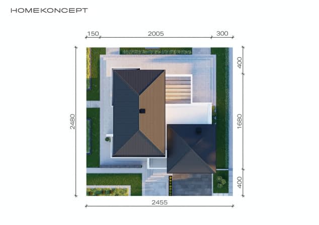 Rzut projektu HOMEKONCEPT 59 - Usytuowanie na działce